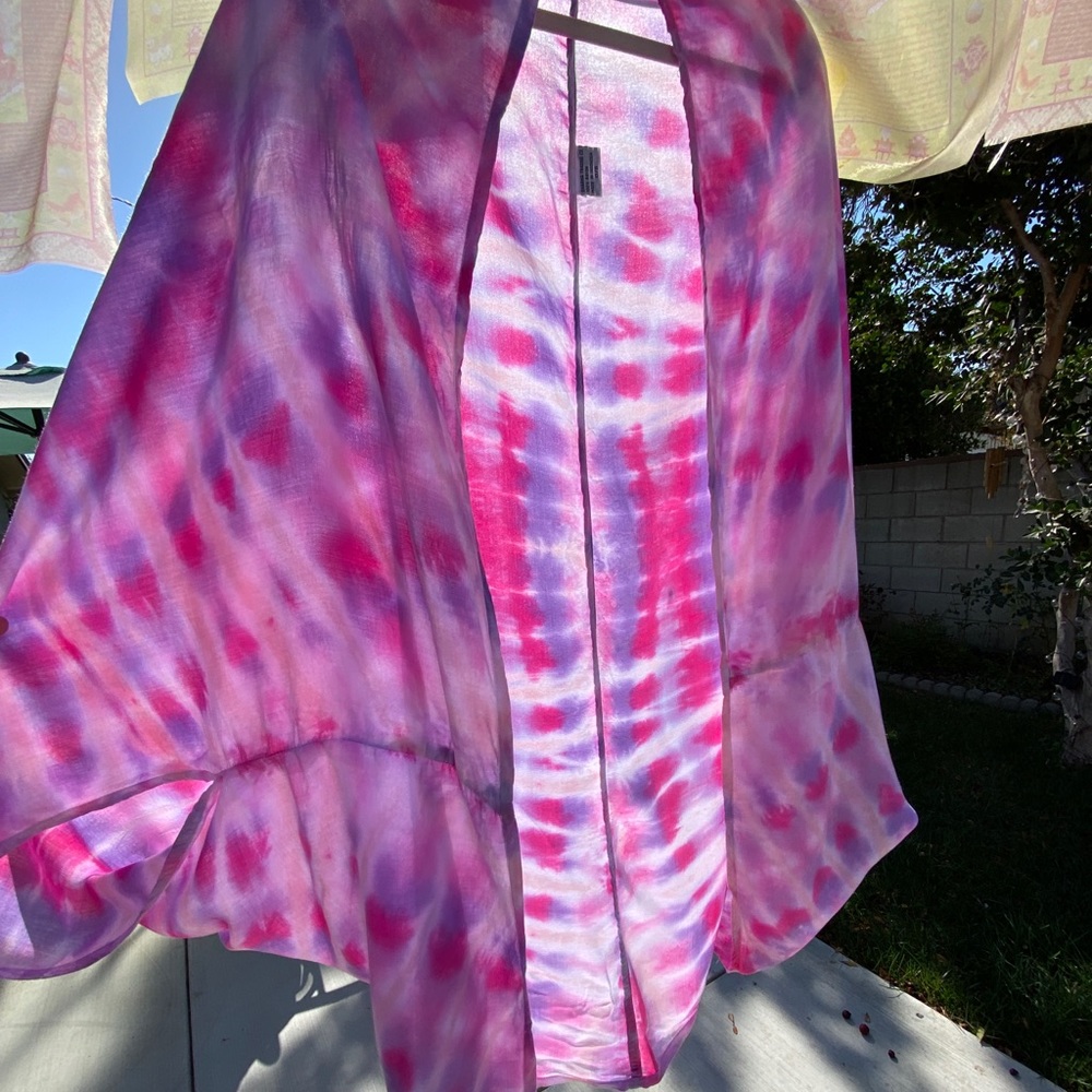 Hand made tie dyed cocoon style jacket. Light weight.
